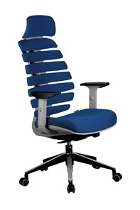 Кресло компьютерное Riva Chair SHARK (Синий/серый) в Казани