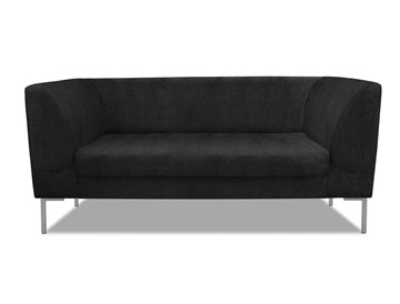 Офисный диван Сиеста 2-местный, ткань Сахара / черная С49 в Набережных Челнах