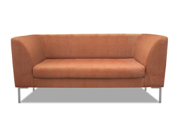 Офисный диван мягкий Сиеста 2-местный, ткань Сахара / терракотовая С12 в Нижнекамске