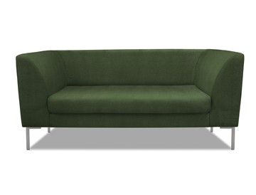 Офисный диван мягкий Сиеста 2-местный, ткань Сахара / зеленая С39 в Набережных Челнах