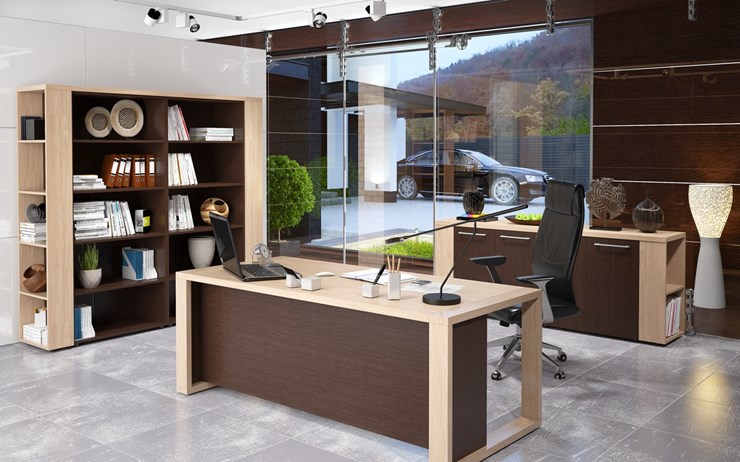 Кабинет руководителя ALTO с высоким шкафом для одежды, низким для документов и журнальным столиком в Нижнекамске - изображение 3