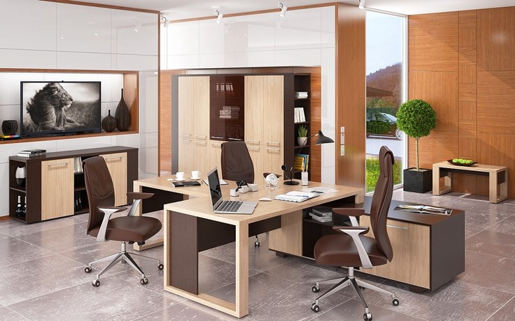 Кабинет руководителя ALTO с высоким шкафом для одежды, низким для документов и журнальным столиком в Набережных Челнах - изображение 5