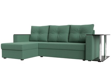 Угловой раскладной диван Атланта Лайт, Амур зеленый (микровельвет) в Альметьевске