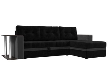 Угловой раскладной диван Атланта М, Черный/Серый (велюр) в Нижнекамске