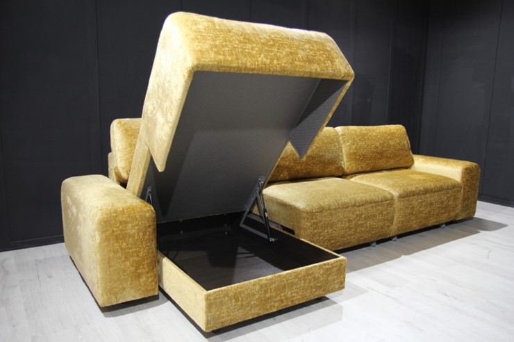 Угловой диван Франческо с оттоманкой Серый, велюр 140х200 см Без дополнительного ящика
