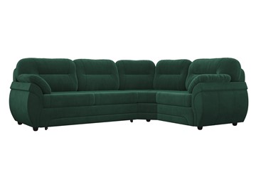 Угловой диван для гостиной Бруклин, Зеленый (велюр) в Нижнекамске