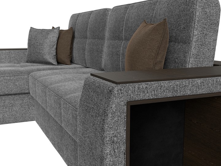 Угловой диван Брюссель, Серый/коричневый (рогожка) в Нижнекамске - изображение 3
