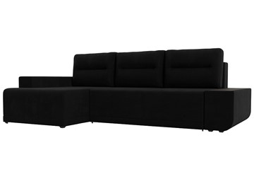 Угловой раскладной диван Чикаго, Черный (микровельвет) в Нижнекамске - предосмотр