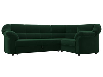 Угловой диван для гостиной Карнелла, Зеленый (велюр) в Нижнекамске