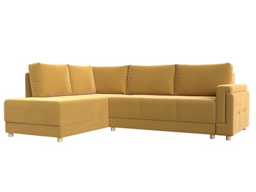 Угловой диван Лига-024, Желтый (Микровельвет) в Набережных Челнах