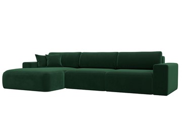 Угловой диван Лига-036 Классик лонг, Зеленый (велюр) в Нижнекамске