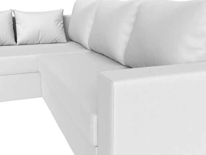 Угловой диван Мансберг, Белый (Экокожа) в Альметьевске - изображение 4