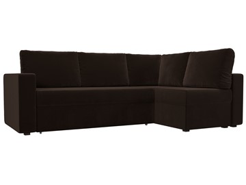Угловой раскладной диван Оливер, Коричневый (микровельвет) в Альметьевске