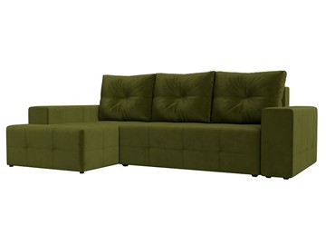 Угловой раскладной диван Перри, Зеленый (микровельвет) в Нижнекамске - предосмотр