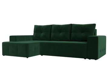 Угловой раскладной диван Перри, Зеленый (велюр) в Нижнекамске