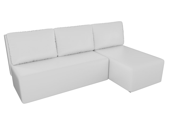 Угловой диван с оттоманкой Поло, Белый (экокожа) в Нижнекамске - изображение 3