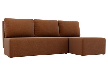 Угловой раскладной диван Поло, Коричневый (рогожка) в Набережных Челнах