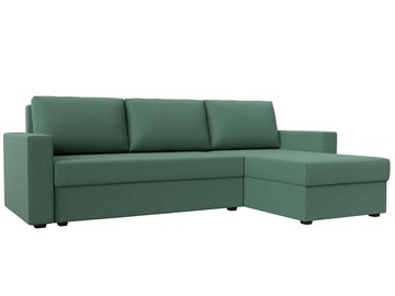 Угловой диван с оттоманкой Траумберг Лайт, Амур зеленый (Рогожка) в Альметьевске