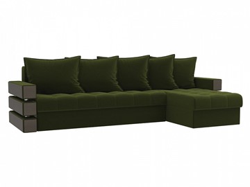 Угловой раскладной диван Венеция, Зеленый (микровельвет) в Нижнекамске
