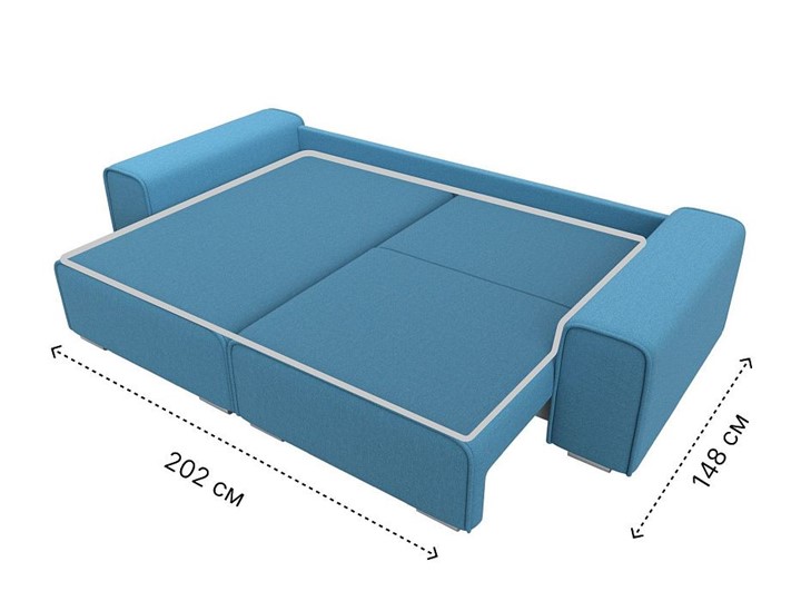Угловой диван Лига-029, Амур голубой (Рогожка) в Нижнекамске - изображение 9