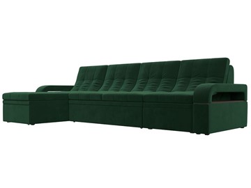 Угловой раскладной диван Лига-035 Лонг, Зеленый (Велюр) в Нижнекамске