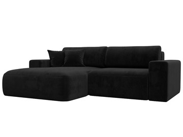 Угловой диван Лига-036 Классик, Черный (велюр) в Набережных Челнах