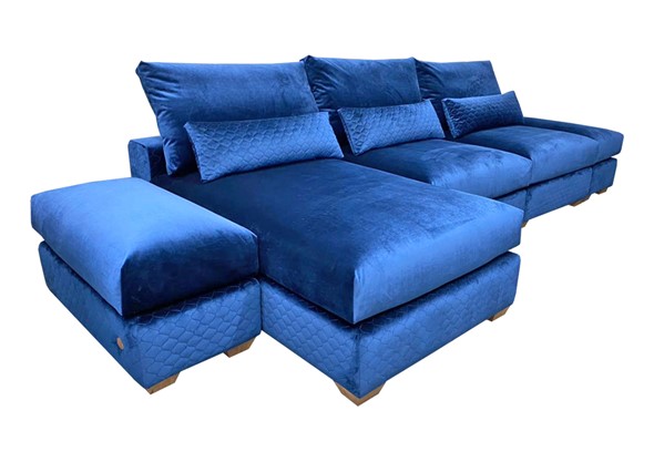 Угловой диван V-10-M ДУ (ПУФ2+Д4+ПС+ПС+ПУФ2), Memory foam в Альметьевске - изображение
