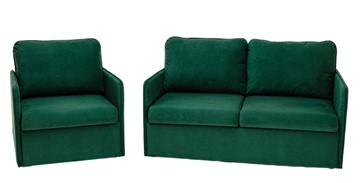 Комплект мебели Brendoss Амира зеленый диван + кресло в Альметьевске