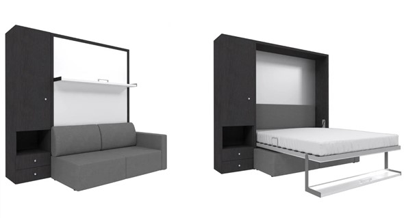 Диван Кровать-трансформер Smart (ШЛ+КД 1400), шкаф левый, правый подлокотник в Альметьевске - изображение