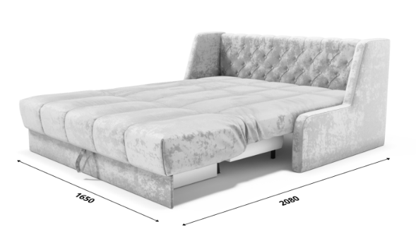 Прямой диван Аккордеон-Кровать 1,55 с каретной утяжкой, полоска (ППУ) в Нижнекамске - изображение 6