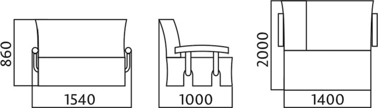 Диван прямой Аккордеон с боковинами, спальное место 1400 в Набережных Челнах - изображение 4