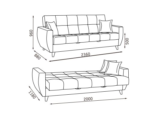 Прямой диван Бетти  2 БД в Альметьевске - изображение 22
