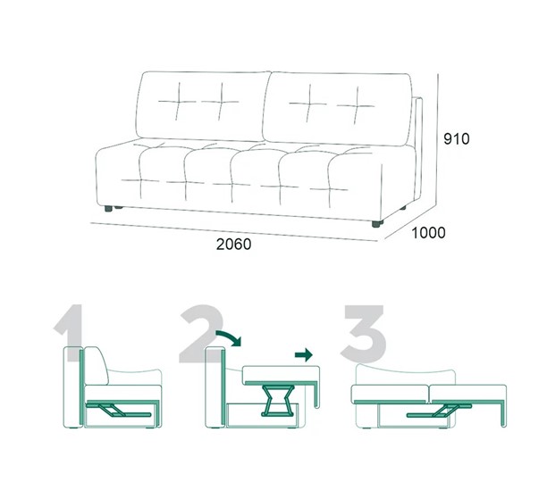 Прямой диван Бруно БД в Альметьевске - изображение 5