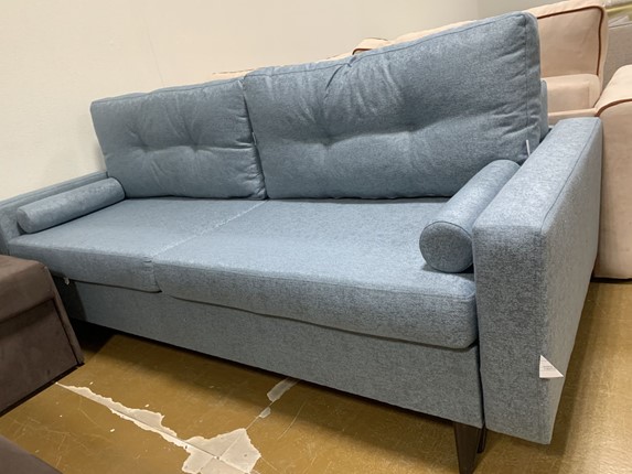 Прямой диван Фидэль 2Soil 13 серо голубая рогожка в Набережных Челнах - изображение