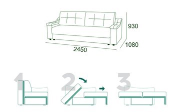 Прямой диван Мальта 3 Тик-так БД в Альметьевске - предосмотр 6