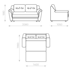 Прямой диван Вега 2 МД в Альметьевске - предосмотр 5