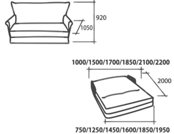 Прямой диван Аккордеон, 140 (подлокотники в ткани) в Альметьевске - изображение 2