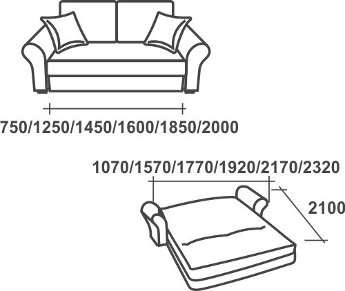 Прямой диван Аккордеон-1, 120 (прямые подлокотники), Элакс в Альметьевске - изображение 2