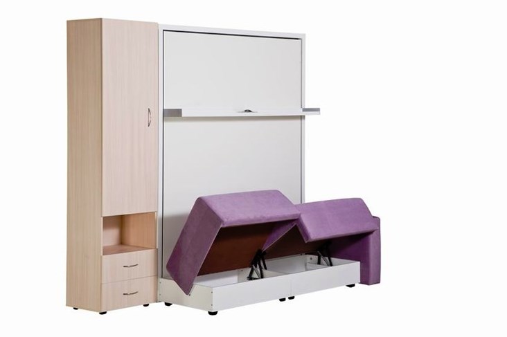 Диван Кровать-трансформер Smart (ШЛ+КД 1400+ШП), 2 шкафа, без подлокотников в Набережных Челнах - изображение 4