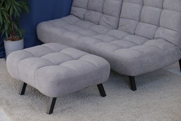Комплект мебели Абри цвет серый диван + пуф опора металл в Нижнекамске