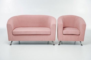 Комплект мебели Брамс  цвет розовый диван 2Д + кресло в Нижнекамске - предосмотр