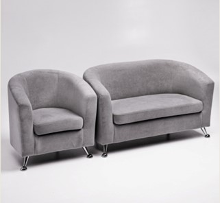 Комплект мебели Брамс  цвет серый диван 2Д + кресло в Альметьевске