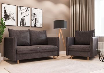 Комплект мебели диван и кресло Гримма графит в Набережных Челнах