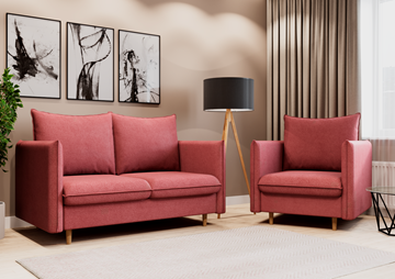 Комплект мебели диван и кресло Гримма коралл в Набережных Челнах