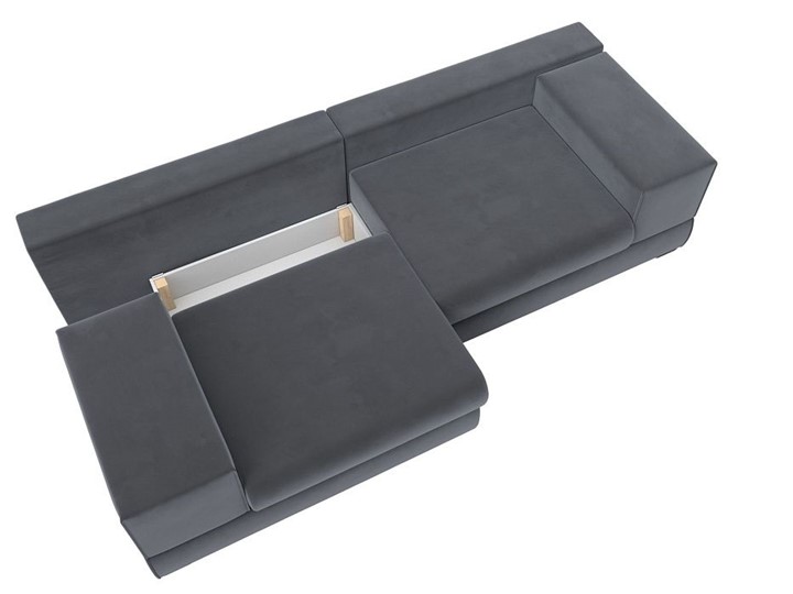 Прямой диван Лига-037, Серый (велюр) в Альметьевске - изображение 1