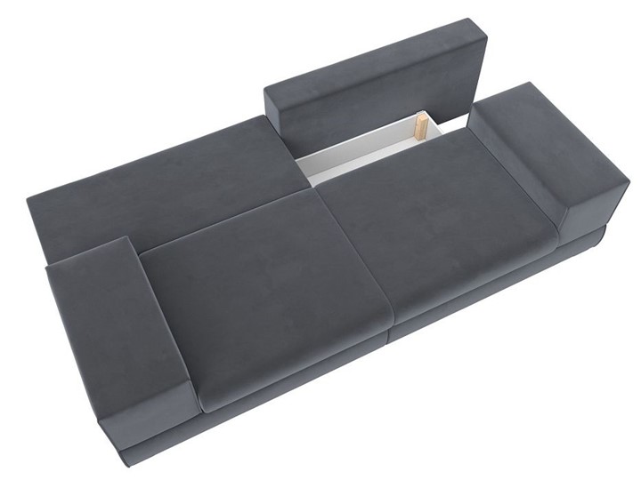 Прямой диван Лига-037, Серый (велюр) в Набережных Челнах - изображение 2