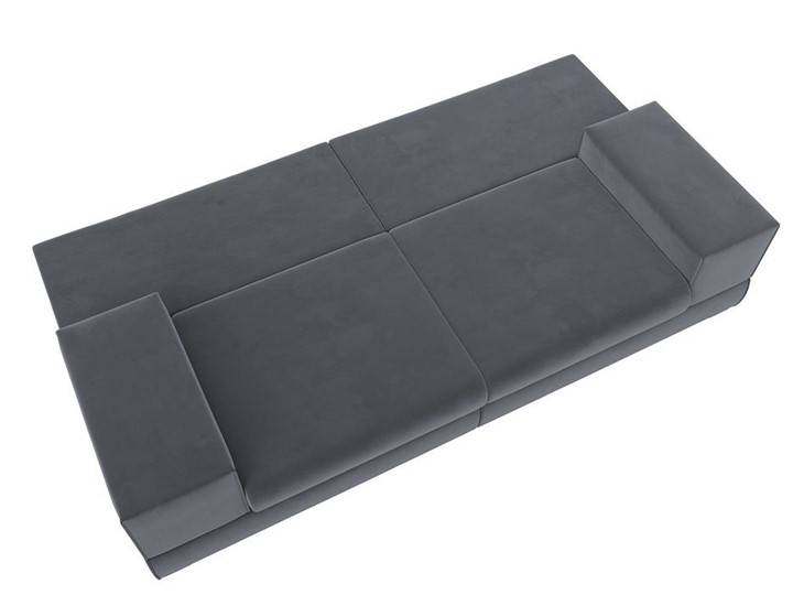 Прямой диван Лига-037, Серый (велюр) в Альметьевске - изображение 3