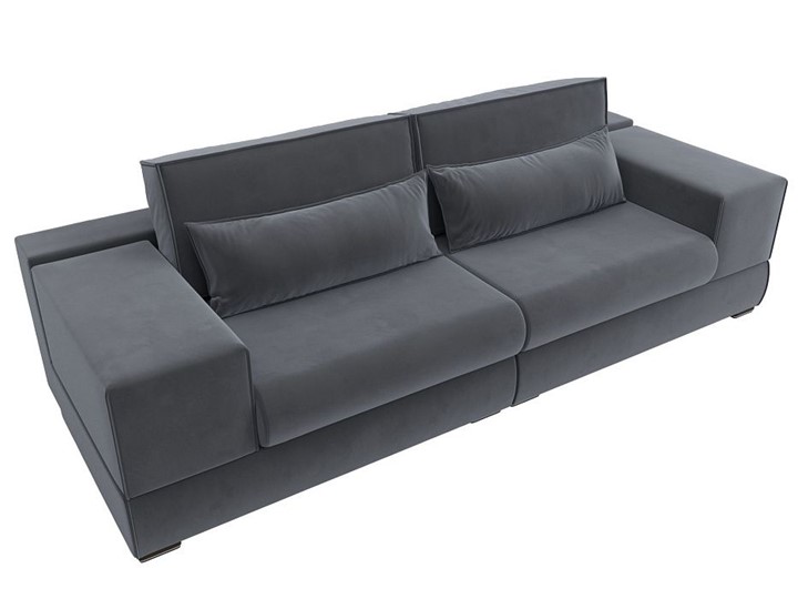 Прямой диван Лига-037, Серый (велюр) в Альметьевске - изображение 5