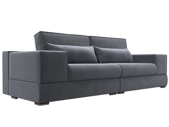Прямой диван Лига-037, Серый (велюр) в Альметьевске - изображение