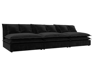 Прямой диван Лига-040 Лонг, Черный (Велюр) в Набережных Челнах